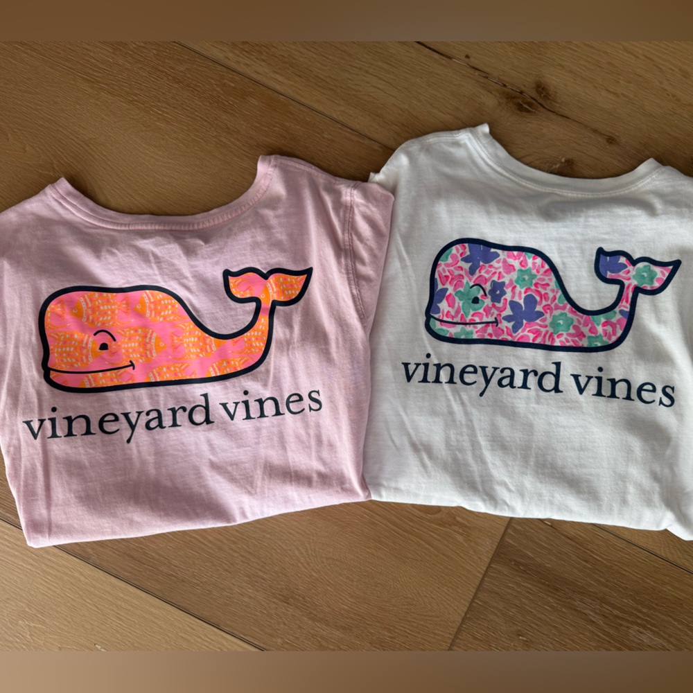 Vineyard Vines Pink and White Whale Tees